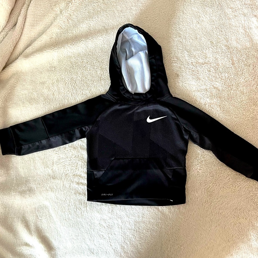 Nike Dri-FIT Black Hoodie with White Accents